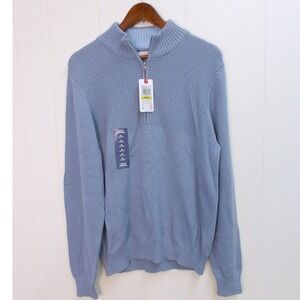 Izod Men's Blue Mock Neck Long Sleeve Sweater, Casual Knit Pullover Top M /#8057